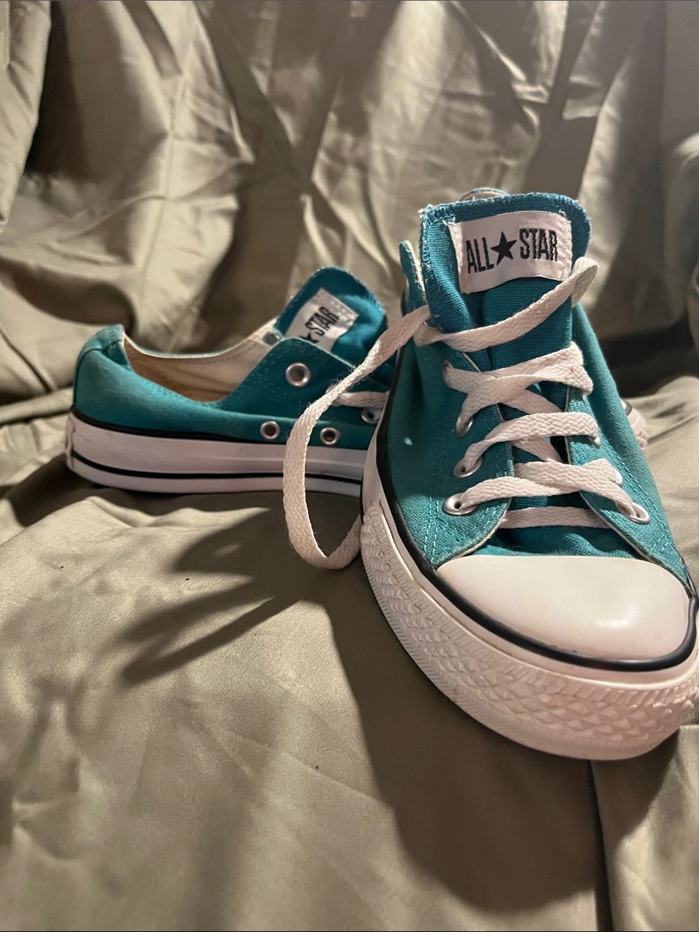 Converse Teal Low-Top Canvas Sneakers